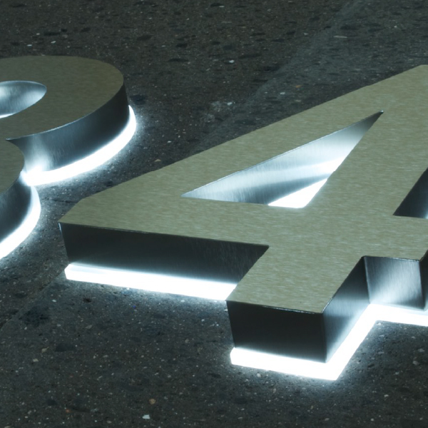 Números 3D iluminados LED para exterior