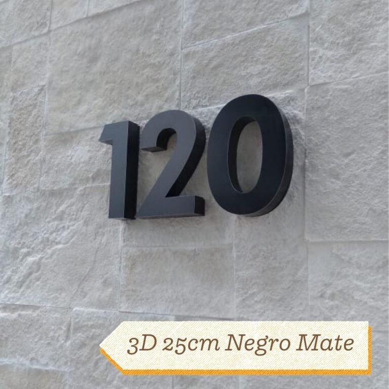 Números 3D 25cm Negro Mate