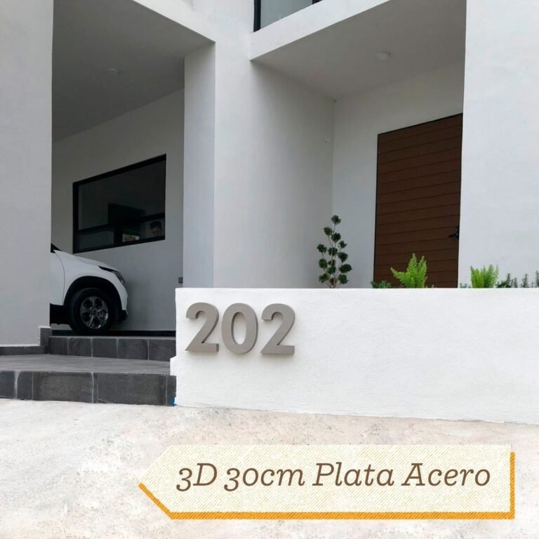 Números 3D 30 cm Plata Acero