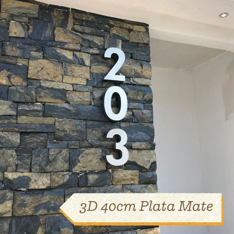 Números 3D 40cm Plata Acero