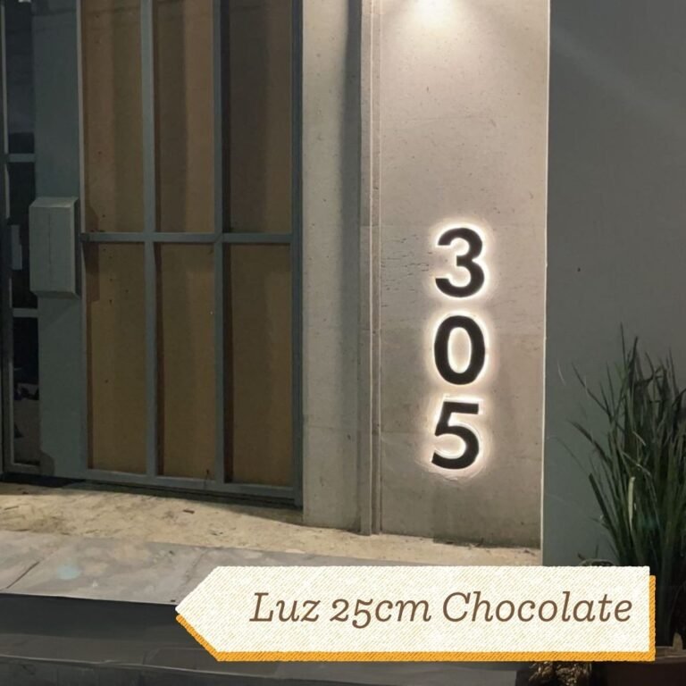 Números 3D con Luz 25cm Chocolate