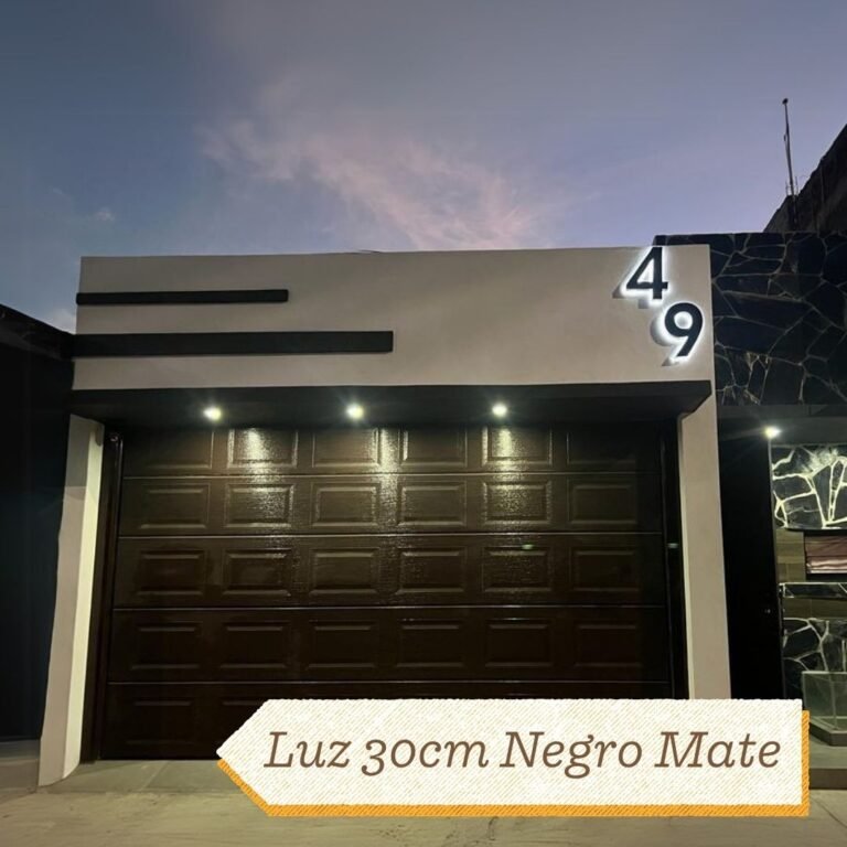 Números 3D con Luz 30cm Negro Mate
